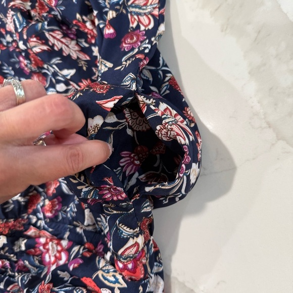 Band Of The Free Floral Smocked Wide Leg Jumpsuit Women’s Medium Sweetheart Neck - Picture 7 of 8